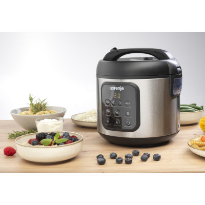 Gorenje Мультиварка, 476Вт, міні, чаша-2л, електронне керув., 5 програм, метал/пластик, чорний