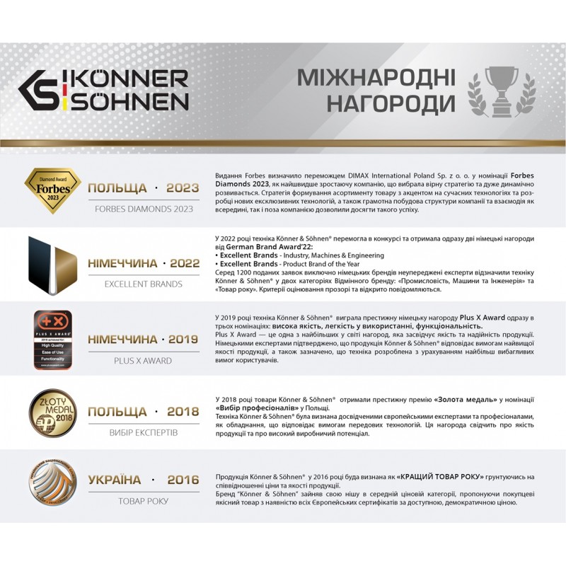 Könner & Söhnen Генератор бензиновий KS 3000, 230В, 3кВт, ручний запуск, 41.5кг