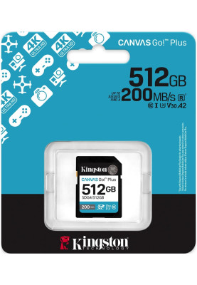 Kingston Карта пам'яті Kingston SD 512GB C10 UHS-I U3 V30 R200/W160MB/s
