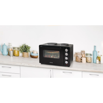 Gorenje Міні піч, 30л, 52x32х40.5см, 2 електричні конф., чорний