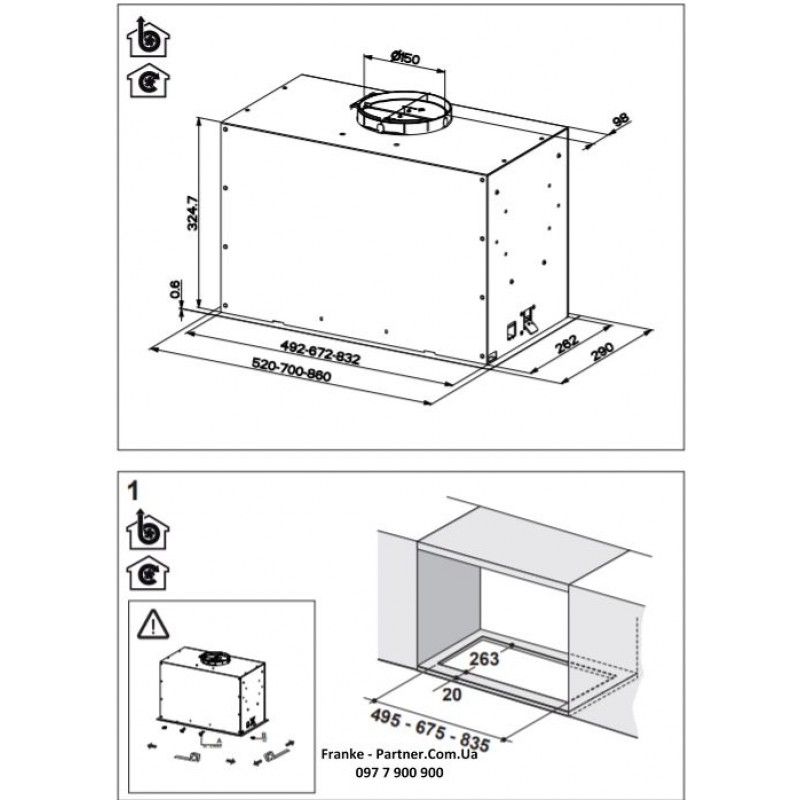 Franke Витяжка вбудовувана Box Flush EVO нерж