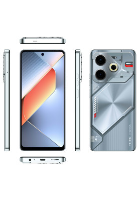 TECNO Смартфон POVA 6 NEO (LI6) 6.78" 8/128ГБ, 2SIM, 7000мА • рік, Starry Silver