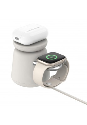 Belkin Зарядне бездротовий пристрій 2в1 MagSafe iPhone/Watch/AirPods, Sand Mass