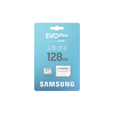 Samsung Мапа пам'яті microSD 128GB C10 UHS-I R130MB/s Evo Plus + SD