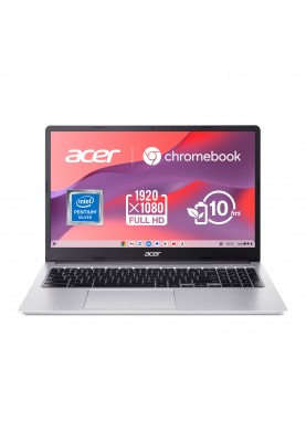 Acer Ноутбук Chromebook CB315-4HT 15" FHD IPS Touch, Intel P N6000, 8GB, F128GB, UMA, ChromeOS, сріблястий