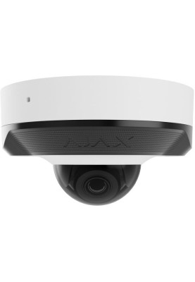 Ajax IP-Камера дротова DomeCam Mini, 8мп, 2.8мм, Poe, True WDR, IP 65, ІЧ 30м, аудіо, кут огляду 100° до 110°, міні купольна, біла