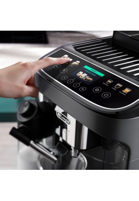 Delonghi Кавомашина Magnifica Evo Next, 1.8л, зерно+мелена, автомат.капуч, дисплей, авторецептів -10, підігрів чашок, подача гар. води, чорний