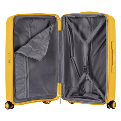 2E Валіза, Aero, поліпропілен, середня, 63/78 л, TSA, 4 колеса, EXP, янтарно-жовтий