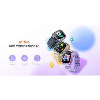 Mibro Дитячий годинник-телефон S1, 1.68", 360x390, GPS, 8MP+5MP, 900мА·год, 2АТM, пісочно-золотий