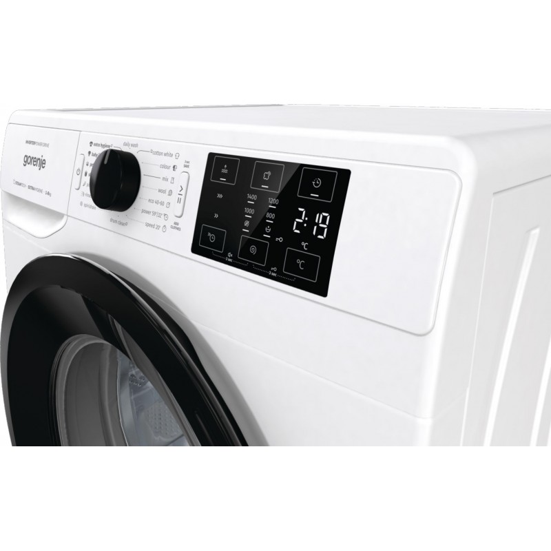 Gorenje Пральна машина фронтальна, 8кг, 1400, A+++, 55см, дисплей, пара, інвертор, білий