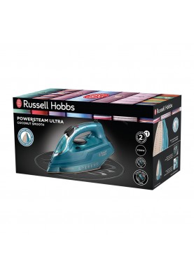 Russell Hobbs Праска Powersteam Ultra Coconut Smooth, 3100Вт, 350мл, паровий удар -230гр, самоочищення, керам. підошва, блакитний