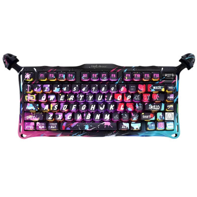 GravaStar Клавіатура механічна Mercury V75 Pro 80keys, Magnetic Jade Gaming, 8K, USB-A, RGB, Neon Graffiti