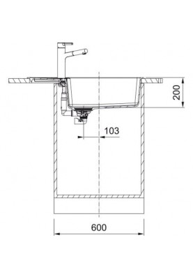 Franke Мийка кухонна Centro, фраграніт, прямокутник, з крилом, 780х500х200мм, чаша - 1, накладна, CNG 611-78 XL , онікс