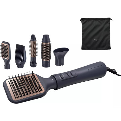 Philips Фен-щітка 5000 Series 1000Вт, 3 режими, іонізація, 5 насадок, синій