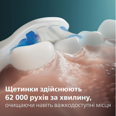 Philips Щітка зубна електр., Sonicare 6100 Series, 62т. колів/хв, насадок-1, футляр, блакитний
