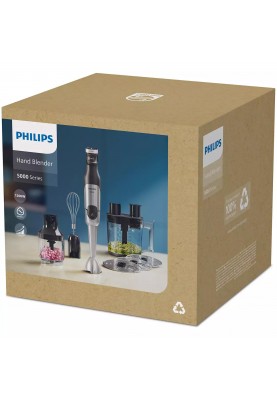 Philips Блендер заглибний Series 5000, 1200Вт, 5в1, чоппер, терки, чорний