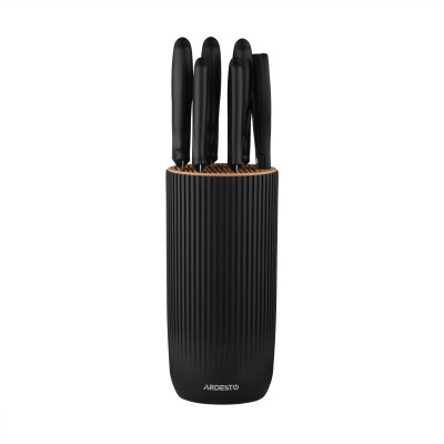 ARDESTO Набір ножів з блоком Gemini, 7 предметів, нержавіюча сталь, пластик, чорний