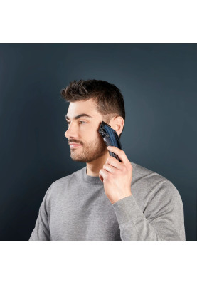Rowenta Машинка для стрижки Barber Experience, для голови, мережа+акум., роторний мотор DC, насадок-12, нержавіюча сталь з покриттям DLC, синій