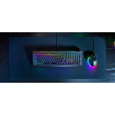 Razer Клавіатура механічна BlackWidow V4 X 110key, Green Switch, USB-A, EN/RU, RGB, чорний
