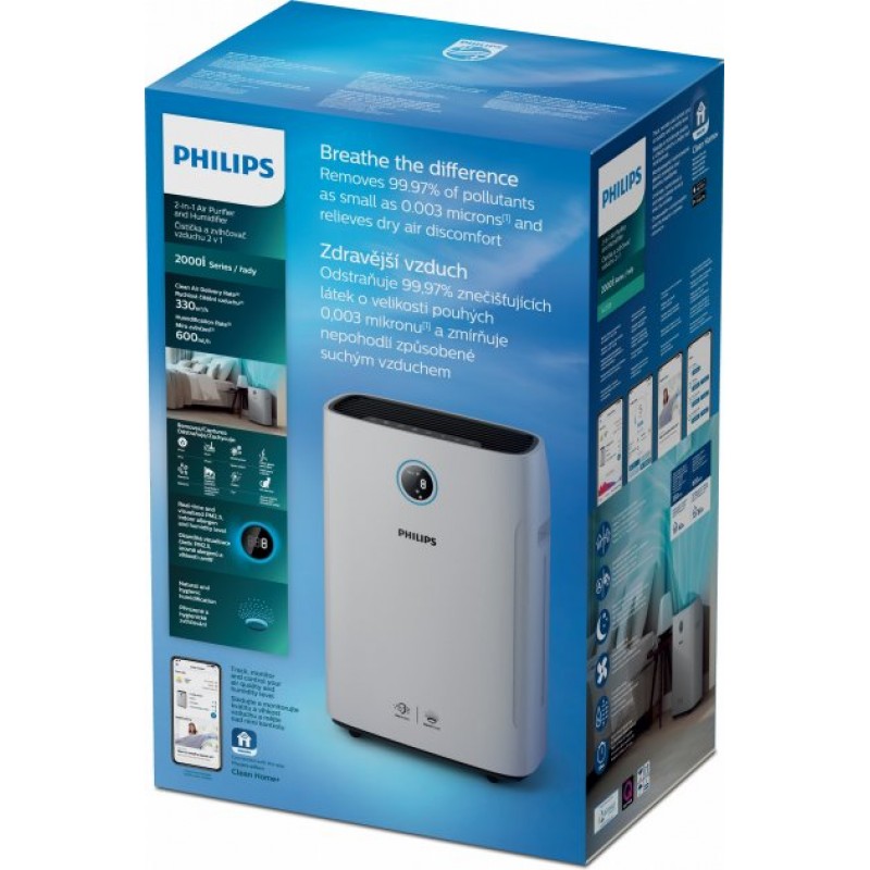 Philips Очисник та зволожувач повітря 2-в-1 Series 2000i AC2729/10