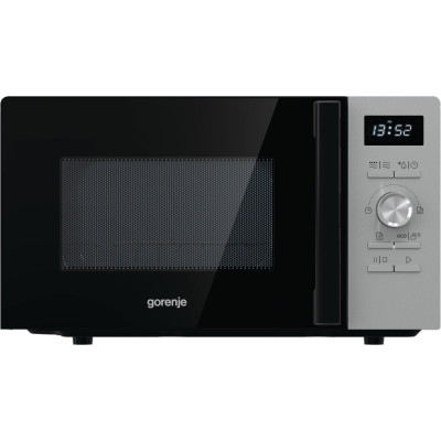 Gorenje Мікрохвильова піч, 20л, електр. керув., 800Вт, гриль, дисплей, 11 програм, нерж