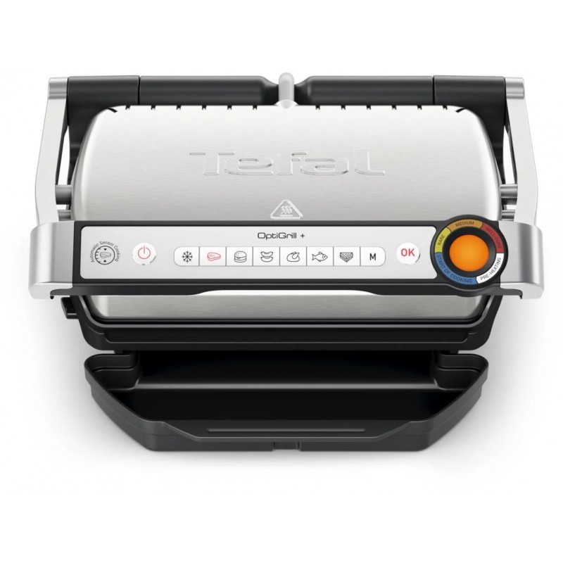 Tefal Гриль прижимний OptiGrill+ 2000Вт, темп. режимів-4, знімні пластини, алюміній, метал