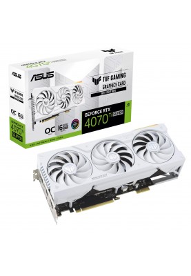 ASUS Відеокарта GeForce RTX 4070 Ti SUPER 16GB GDDR6X OC білий TUF-RTX4070TIS-O16G-BTF-WHITE