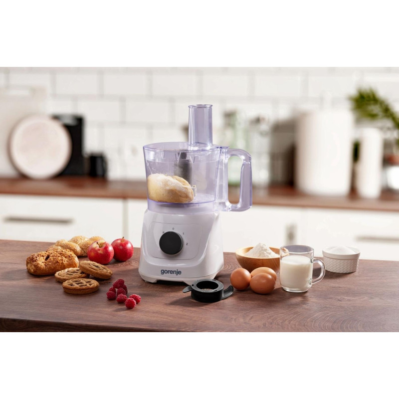 Gorenje Кухонна машина 800Вт, чаша-пластик, корпус-метал/пластик, насадок-6, білий