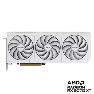 ASUS Відеокарта Radeon RX 9070 XT 16GB GDDR6 OC PRIME-RX9070XT-O16G-WHITE білий