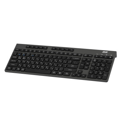 2E Клавіатура мембранна KS280 120key, WL/BT, EN/UK/RU, silent, чорно-сіра
