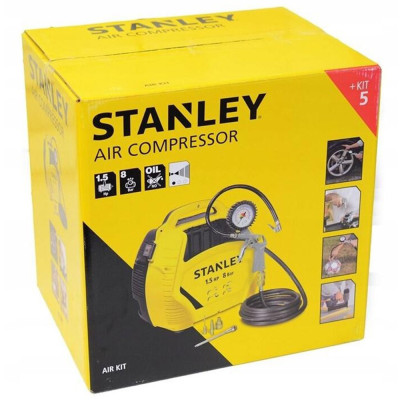 Stanley Компресор повітряний Stanley безолійний 1100Вт 180л/хв 8бар 6.1кг Stanley Компресор повітряний Stanley безолійний 1100Вт 180л/хв 8бар 6.1кг