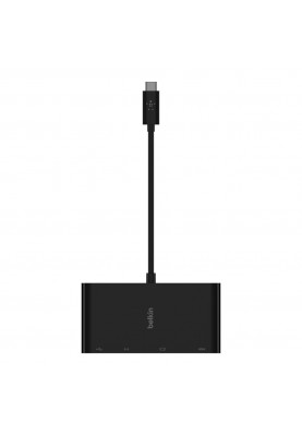 Belkin Адаптер USB-C - Ethernet, HDMI, VGA, USB-A, black