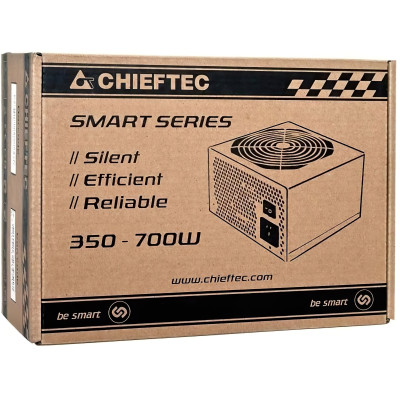 Chieftec Блок живлення RETAIL Smart GPS-600A8, 600W, 12cm fan, eff. >85%,24+8pin(4+4),2xMolex,4xSATA,2xPCIe 8pin(6+2)