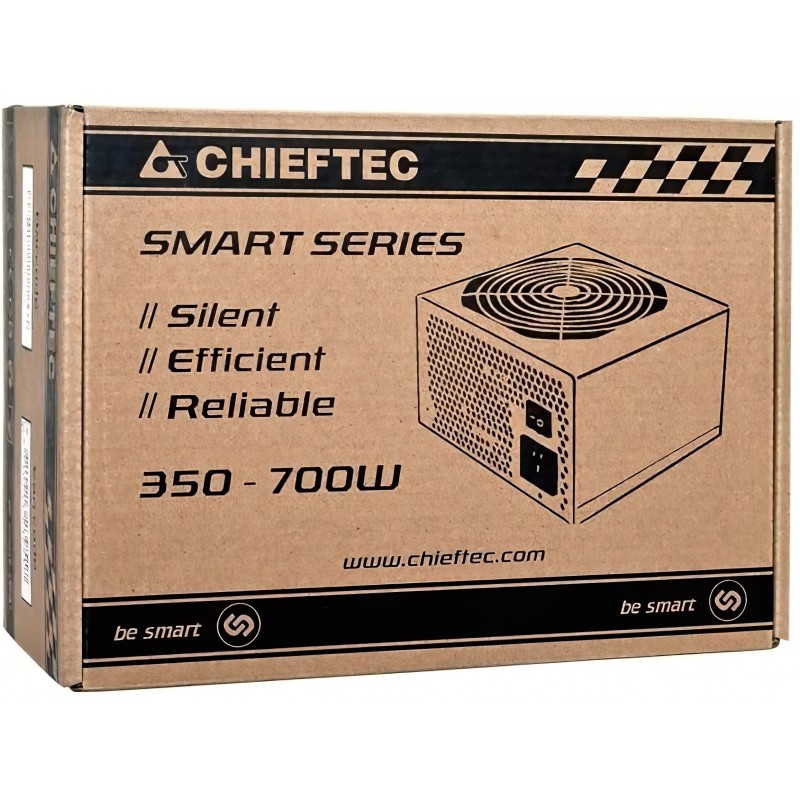 Chieftec Блок живлення RETAIL Smart GPS-600A8,600W,12cm fan,eff. >85%,24+8pin(4+4),2xMolex,4xSATA,2xPCIe 8pin(6+2)