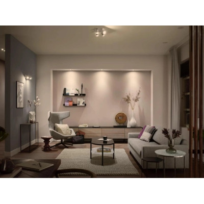 Philips Hue Лампа розумна GU10, 5W(50Вт), 2200K-6500K, Tunable white, ZigBee, Bluetooth, димування, 3шт