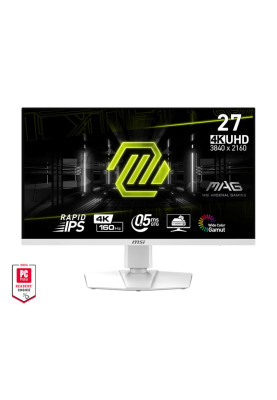 MSI Монітор 27" MAG 274URFW 2xHDMI, DP, USB-C, Audio, IPS, 3840x2160, 160Hz, 0.5ms, sRGB 133%, AdaptiveSync, Pivot, HDR400, білий