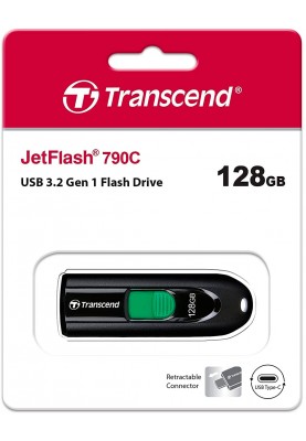 Transcend Накопичувач 64GB USB 3.2 Type-C JetFlash 790C Чорний