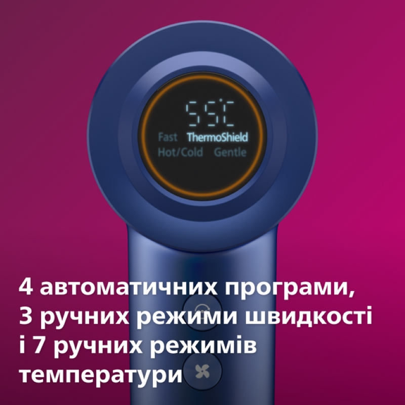 Philips Фен 8000 Series, 1400Вт, 3 режими, іонізація, хол. обдув, турборежим , аквамарин