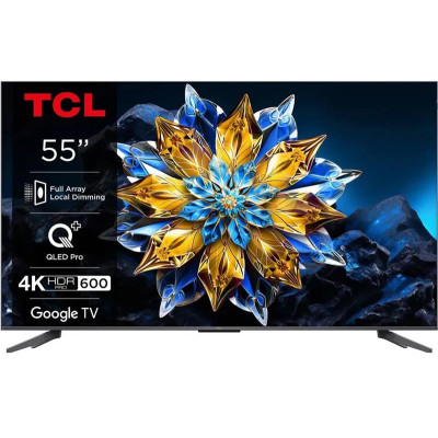 TCL Телевізор 55" QLED Pro 4K 60Hz Smart Google TV Black ONKYO sound