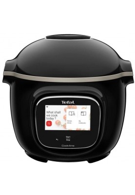 Tefal Мультиварка скороварка Cook4me Touch, 1600Вт, чаша-6л, сенсорне керування, 13 програм, управл. смартф., метал, пластик, чорний