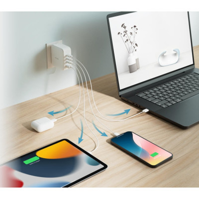 D-Link Зарядний пристрій мережевий DCP-101 100Вт GaN 3хUSB-С, 1xUSB-A, білий