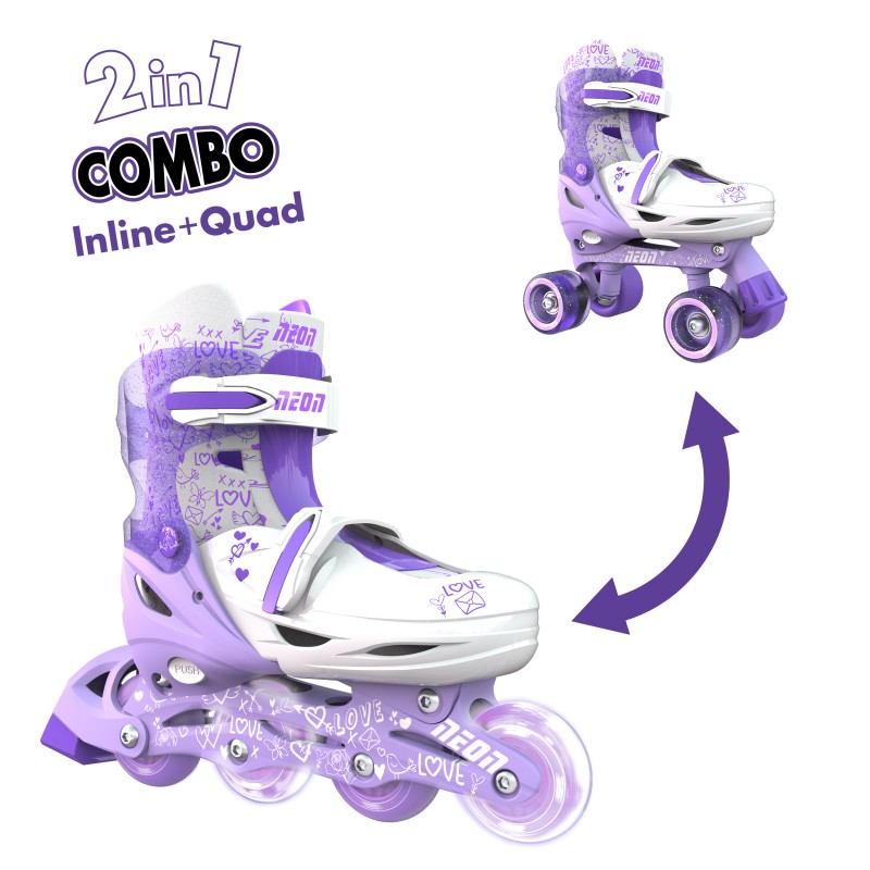 NEON Ролики COMBO SKATES Пурпурний (Розмір 34-38)