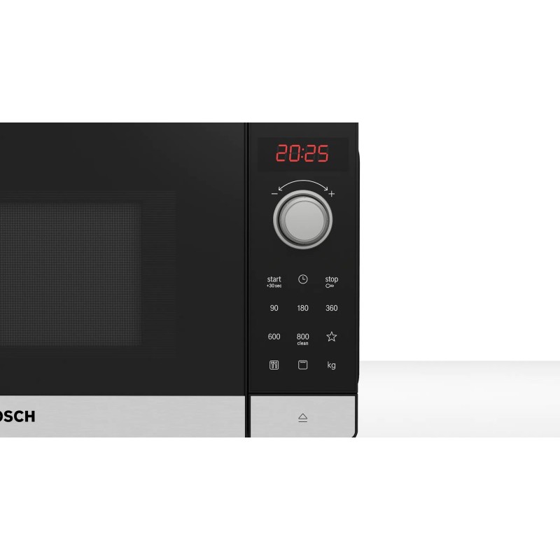 Bosch Мікрохвильова піч, 20л, електр. управл., 800Вт, гриль, дисплей, чорний