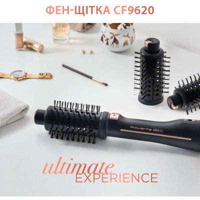 Rowenta Фен-щітка Ultimate Experience, 750Вт, 1 режими, іоніз-я, оберт.насадок, кераміка, чорний