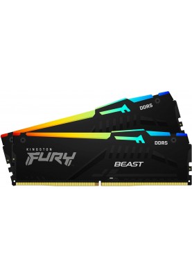 Kingston Пам'ять ПК DDR5 32GB KIT (16GBx2) 6000 FURY Beast RGB