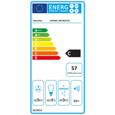 Electrolux Витяжка телескопічна, 59см, 618м3г, сріблястий