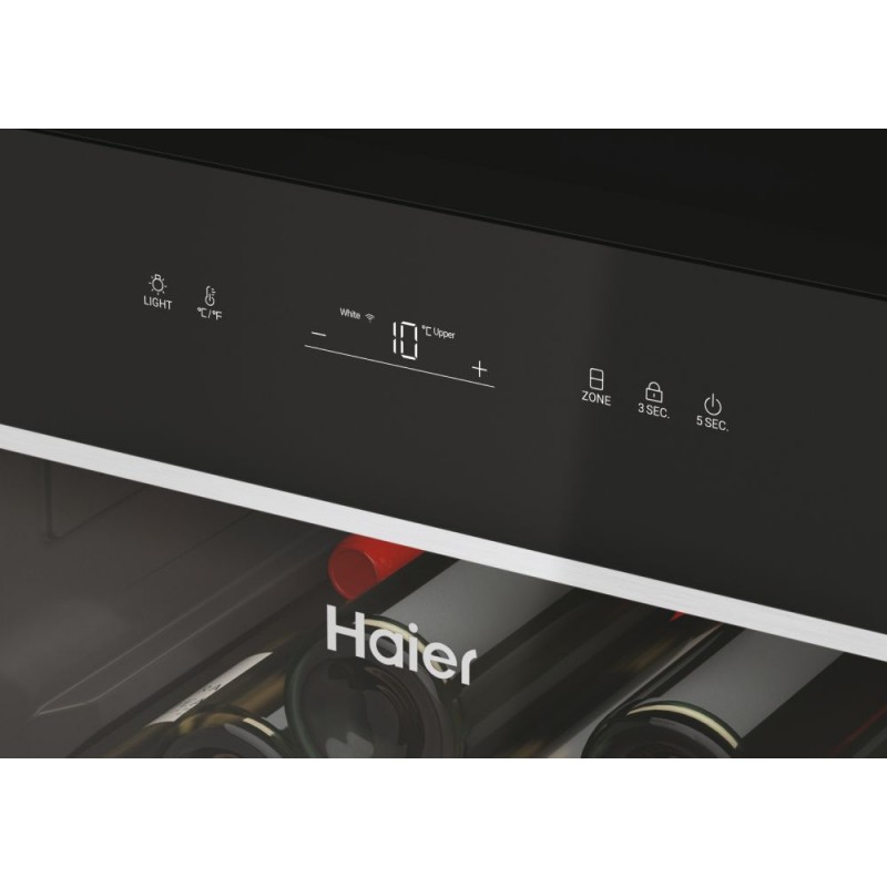 Haier Холодильник для вина, 190x59.5х71, холод.відд.-438л, зон - 2, бут-236, ST, дисплей, чорний