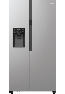 Gorenje Холодильник SBS, 179х70х92см, 2 двері, 376(190)л, А++, NF+, Інв., Зона св-ті, диспенсер, генератор льоду, Зовн. Диспл, нерж
