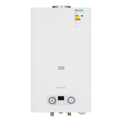 ARDESTO Газова колонка ARDESTO HB03 10л/хв 20кВт Low NOx дисплей розпалювання від батарейки білий