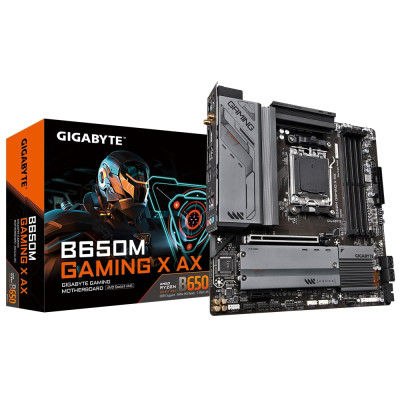 Gigabyte Материнська плата B650M GAMING X AX sAM5 B650M 4xDDR5 M.2 HDMI DP mATX